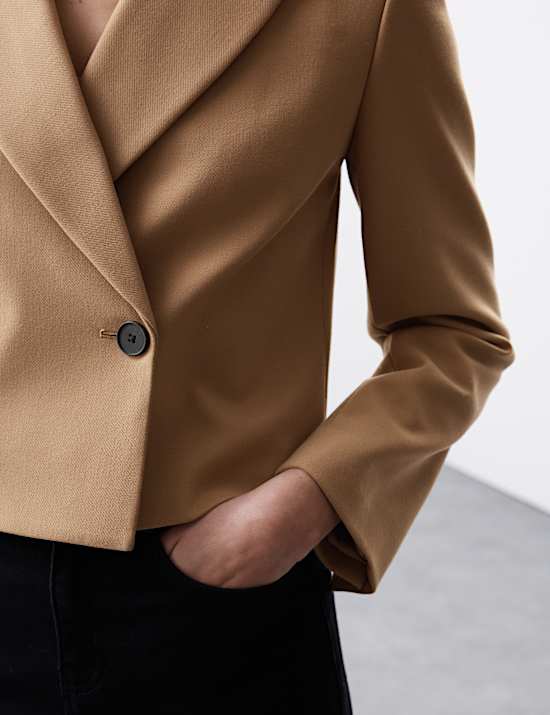 Cropped Blazer With Wool