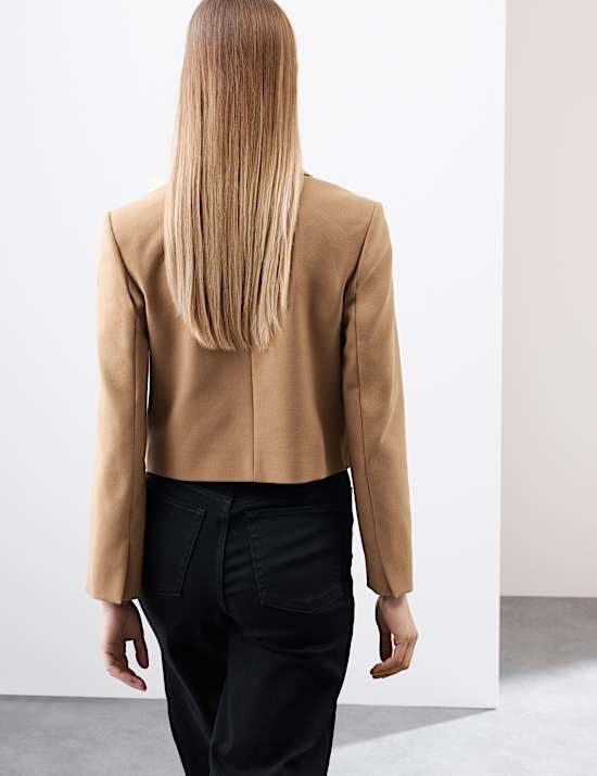 Cropped Blazer With Wool