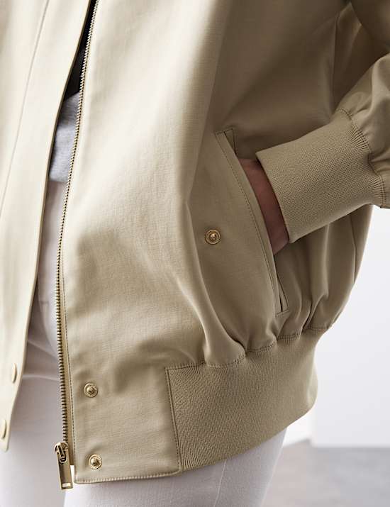 Cotton Lyocell™ Blend Blouson Bomber Jacket