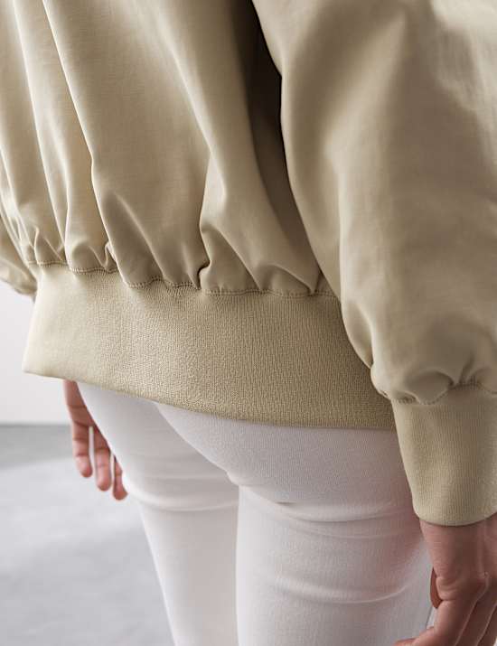 Cotton Lyocell™ Blend Blouson Bomber Jacket