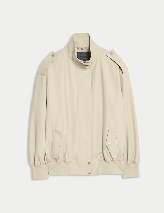 Cotton Lyocell™ Blend Blouson Bomber Jacket