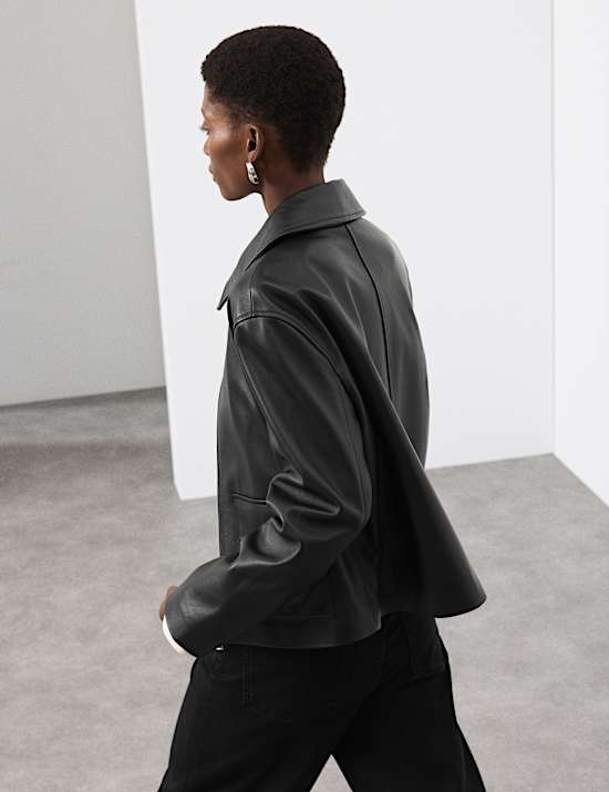 Zuiver leren truckerjack