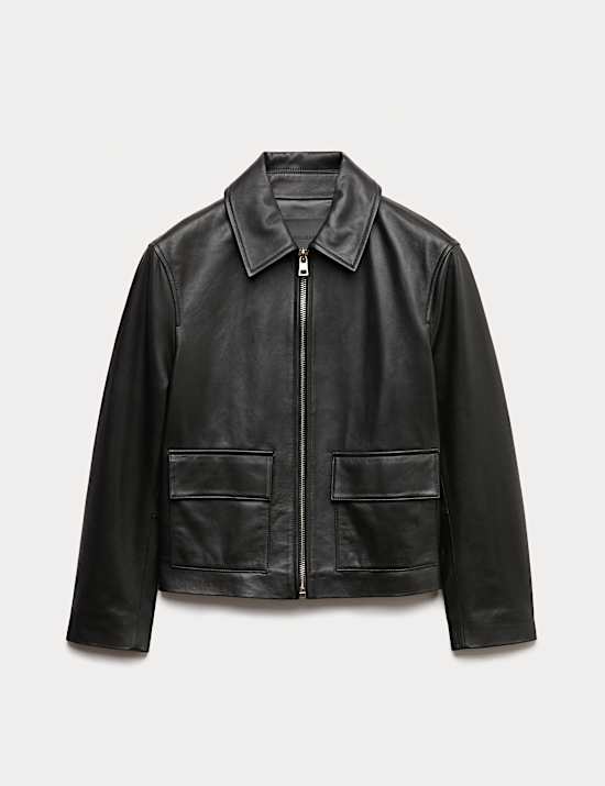 Zuiver leren truckerjack