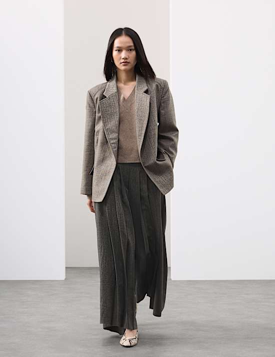 Ruimvallende blazer van zuivere wol