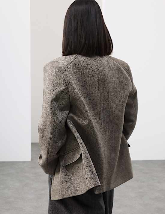 Ruimvallende blazer van zuivere wol