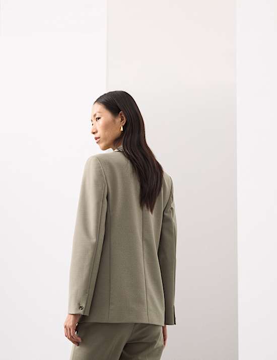 Wool Blend Double Breasted Blazer