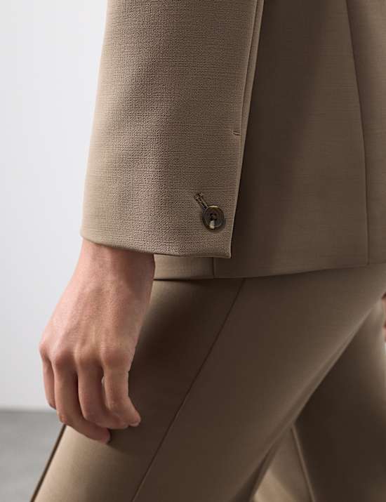 Wool Blend Double Breasted Blazer