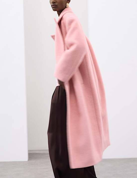 Wool Blend Herringbone Tailored Coat