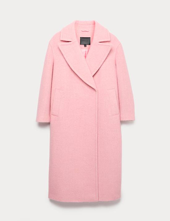 Wool Blend Herringbone Tailored Coat