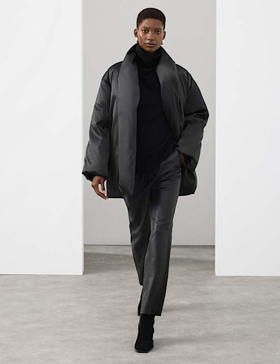 Puffer-Mantel aus Satin