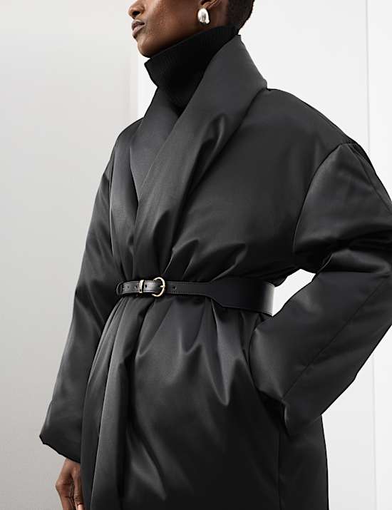 Puffer-Mantel aus Satin