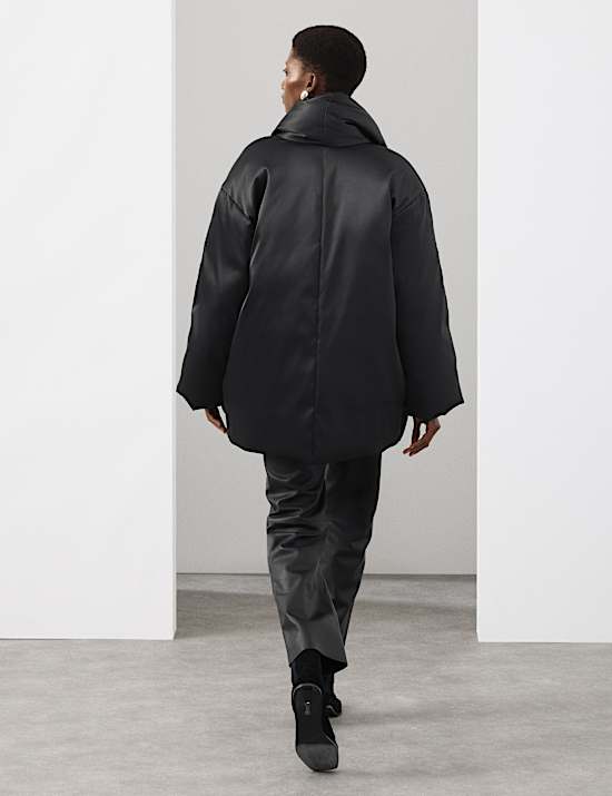 Puffer-Mantel aus Satin