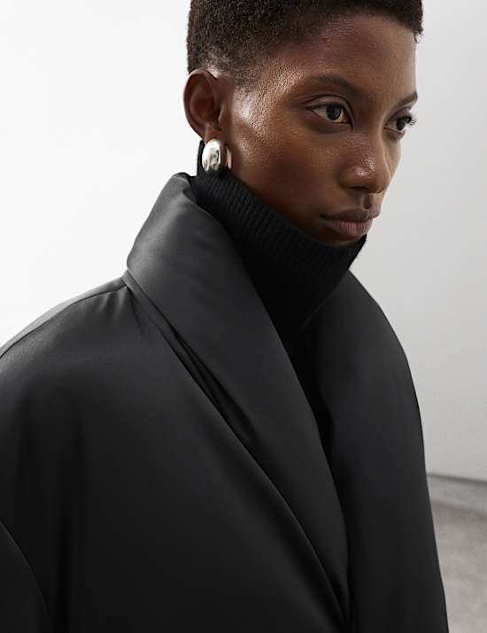 Puffer-Mantel aus Satin