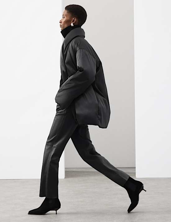 Puffer-Mantel aus Satin