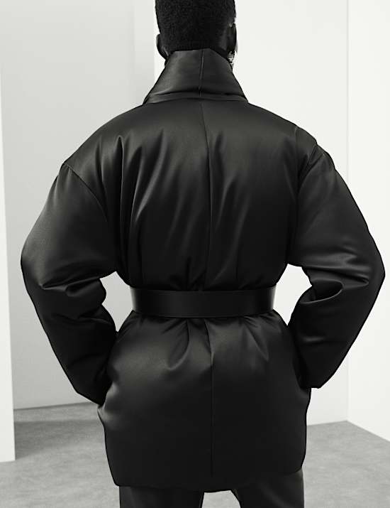 Puffer-Mantel aus Satin