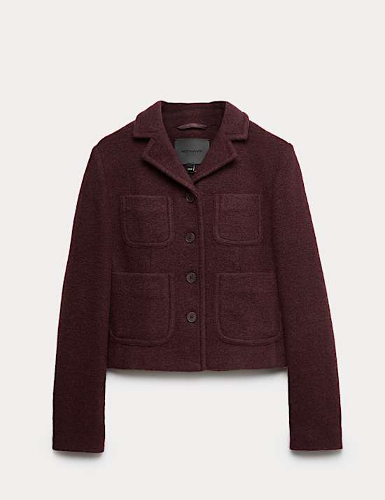 Kr&oacute;tka marynarka jednorzędowa z mieszanki wełny