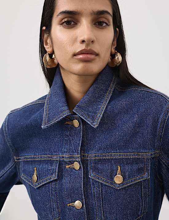Denim Cinched Waist Jacket