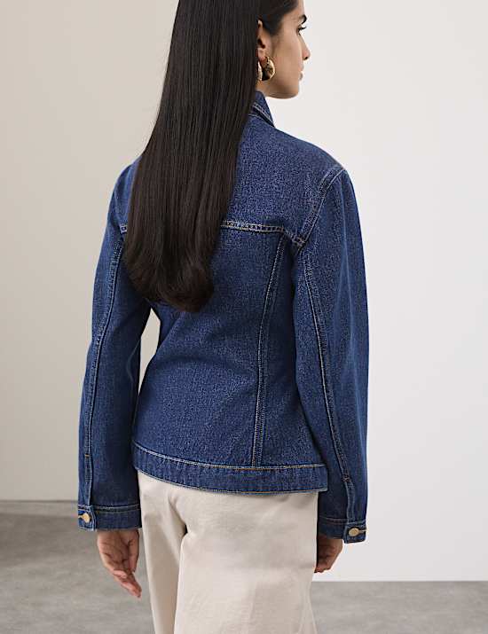 Denim Cinched Waist Jacket