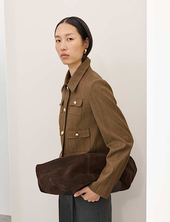 Kort jasje van katoenmix en keperstof