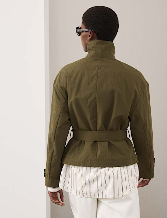 Belted Cropped Trench Coat
