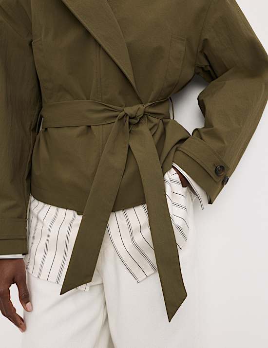 Belted Cropped Trench Coat