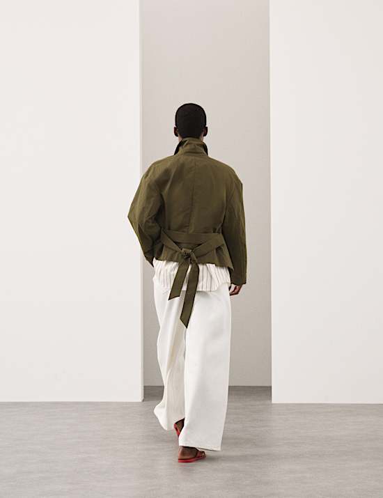 Belted Cropped Trench Coat
