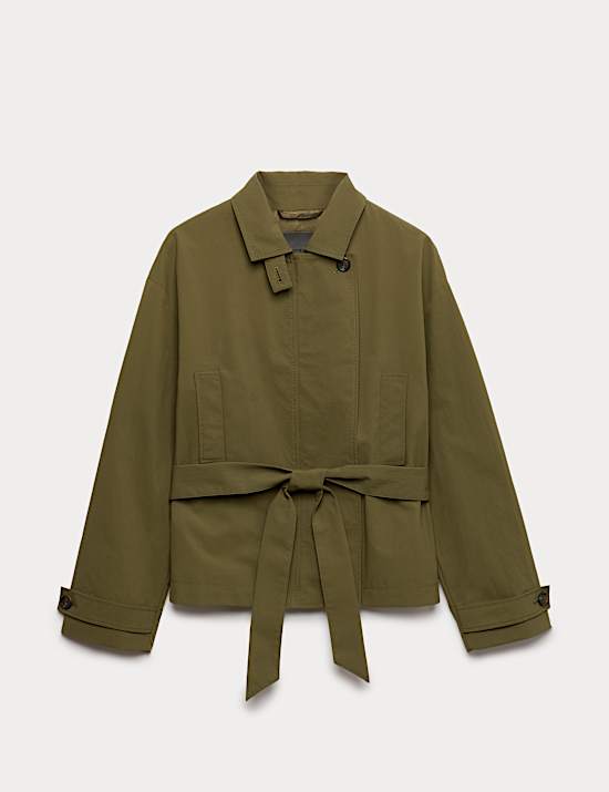 Belted Cropped Trench Coat