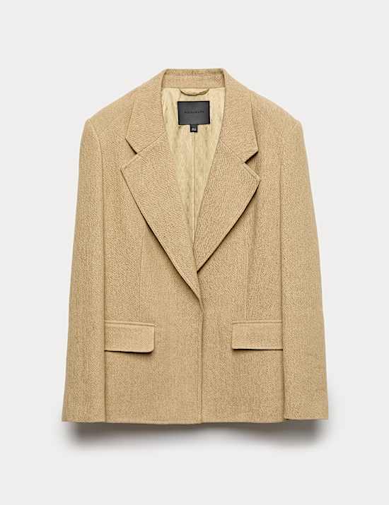 Flax Linen Blend Relaxed Textured Blazer