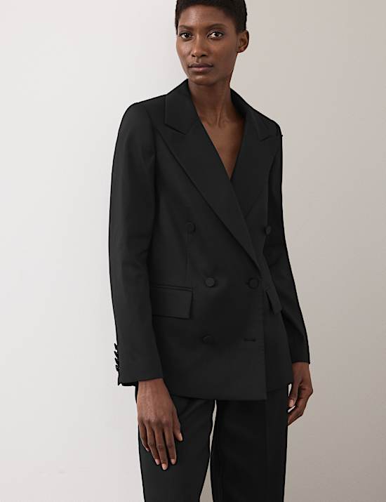 Lyocell Rich Tailored Double Breasted Blazer