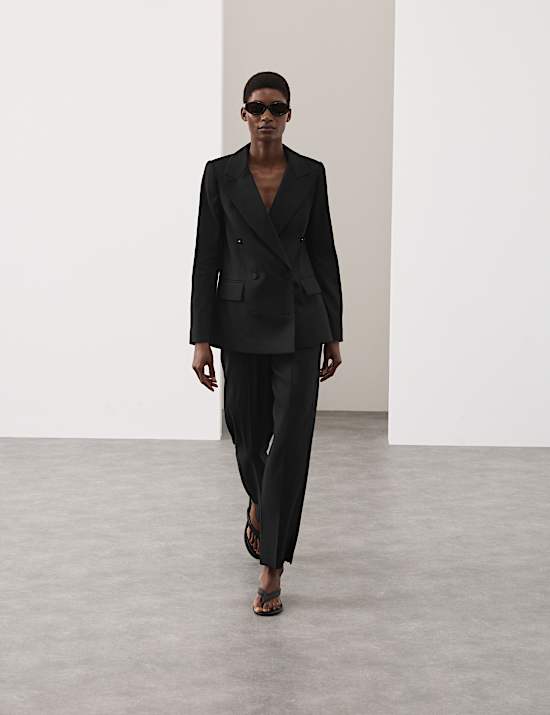 Lyocell Rich Tailored Double Breasted Blazer