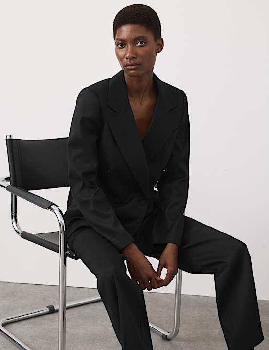 Lyocell Rich Tailored Double Breasted Blazer