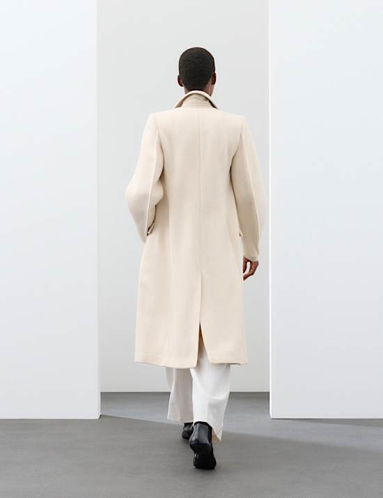 Wool Blend Longline Tailored Coat