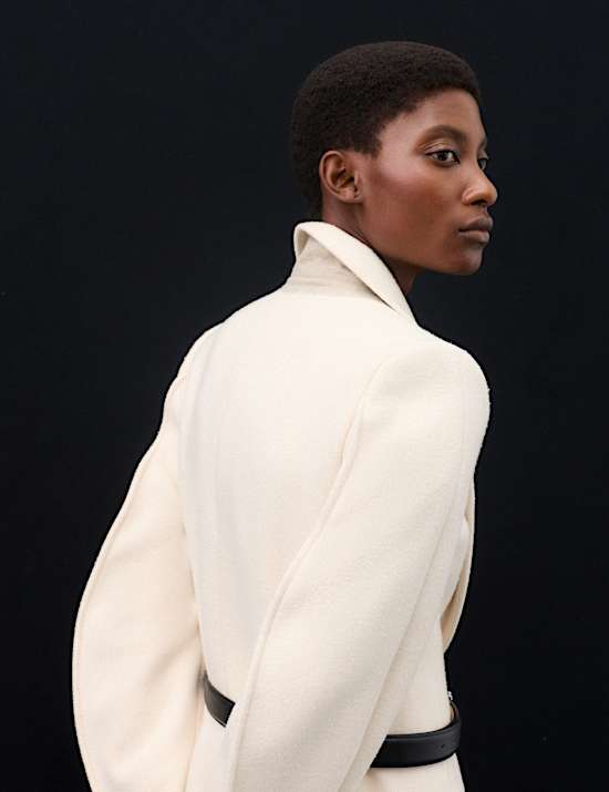 Wool Blend Longline Tailored Coat