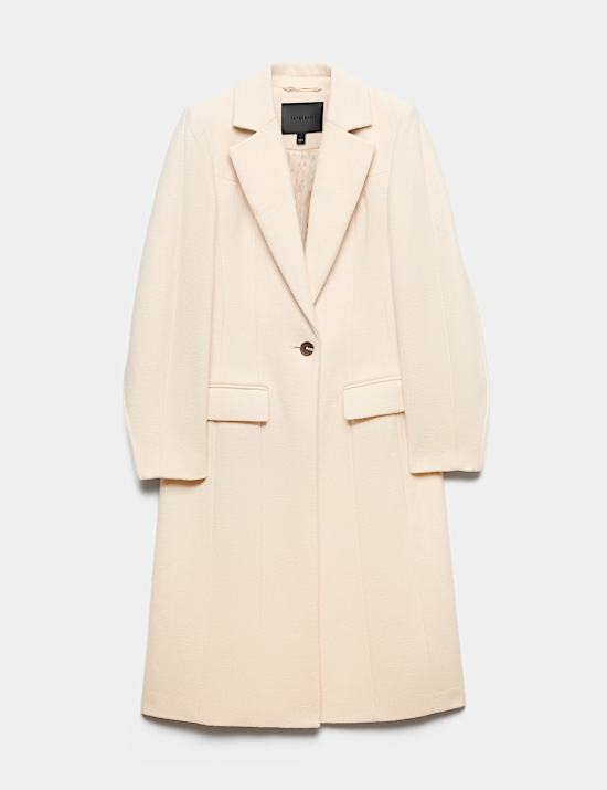 Wool Blend Longline Tailored Coat