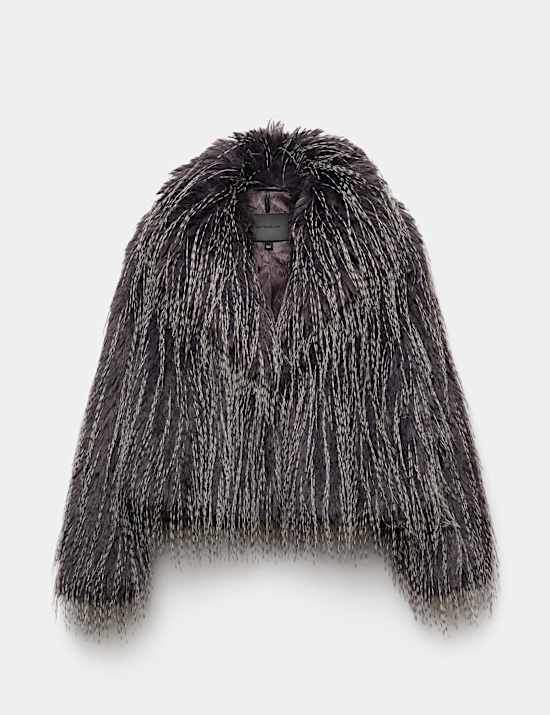 Short Tipped Faux Fur Jacket