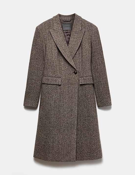 Wool Rich Herringbone Tailored Coat