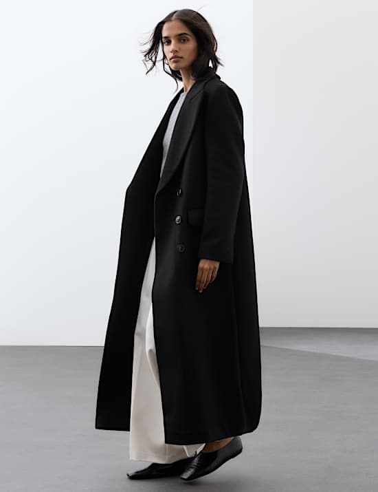 Wool Blend Single Breasted Tailored Coat