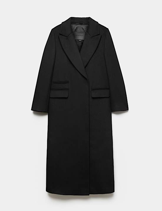 Wool Blend Single Breasted Tailored Coat