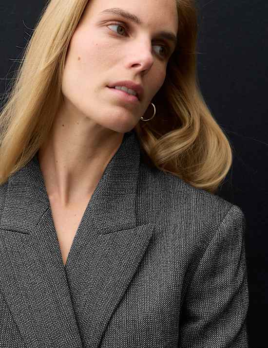 Pure Wool Single Breasted Waisted Blazer