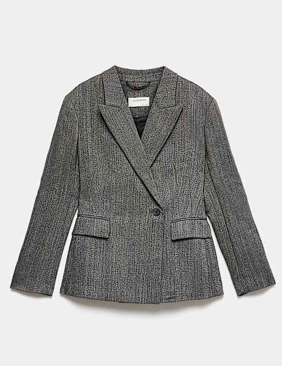 Pure Wool Single Breasted Waisted Blazer