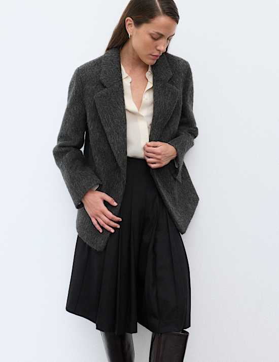 Wool Rich Brushed Tailored Jacket