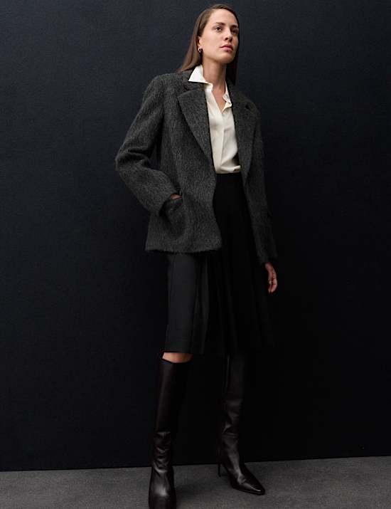 Wool Rich Brushed Tailored Jacket