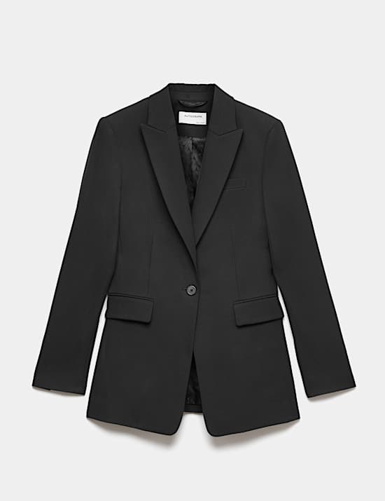 Pure Wool Tailored Single-Breasted Blazer