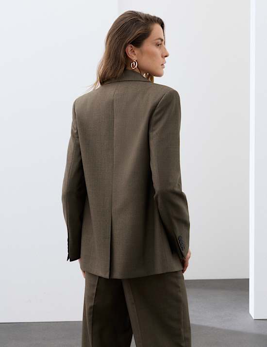 Wool Blend Tailored Blazer
