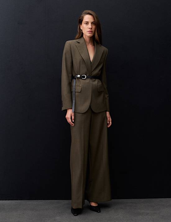 Wool Blend Tailored Blazer