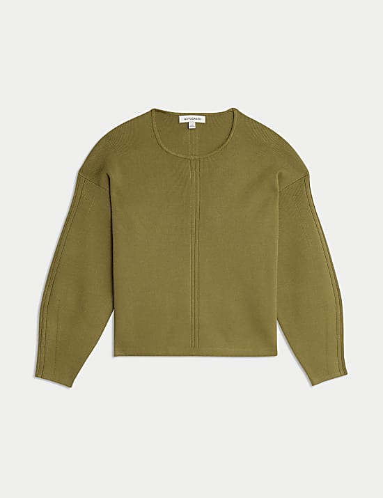 Crew Neck Blouson Sleeve Jumper
