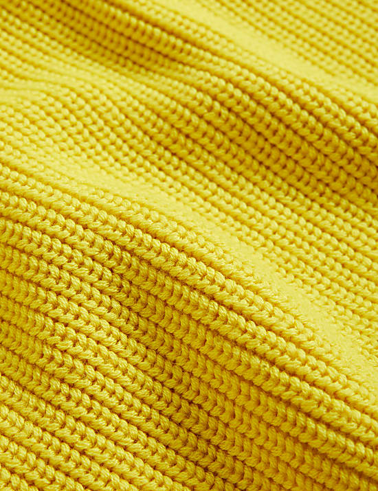 Pure Merino Wool Ribbed V-Neck Jumper