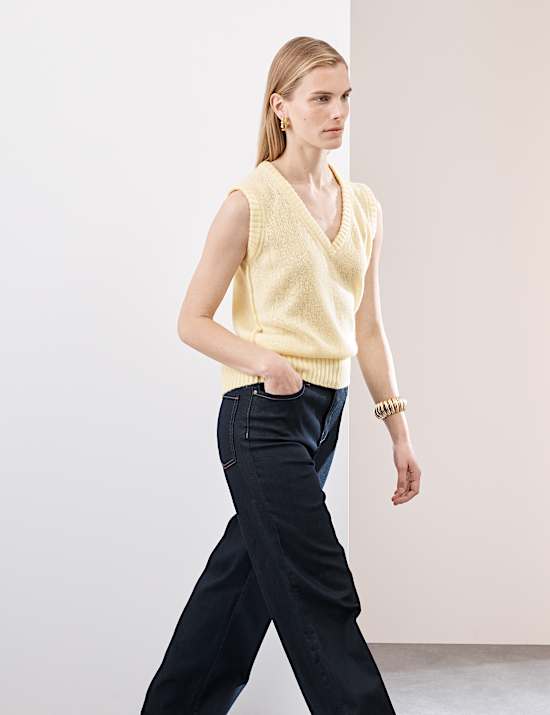 Πλεκτό Γιλέκο με V-Λαιμόκοψη από Κασμίρι