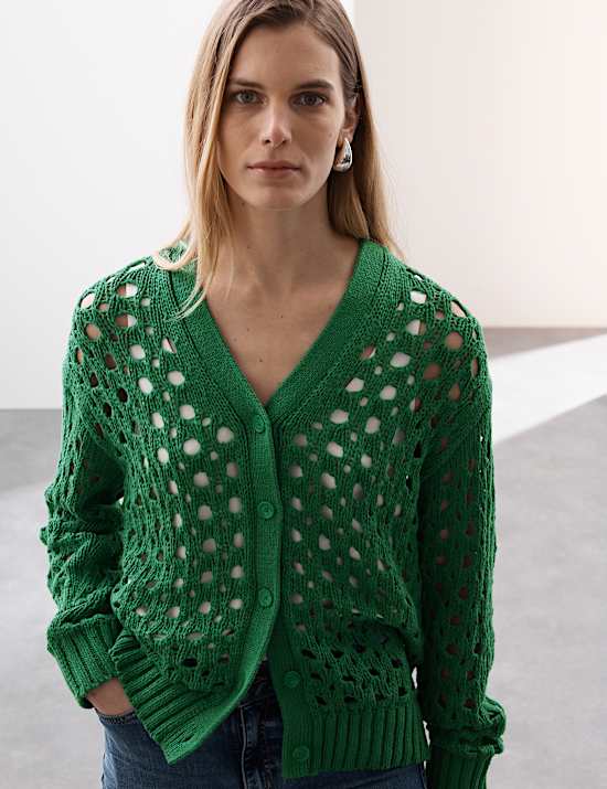 Cardigan long coupe décontractée 100&nbsp;% coton