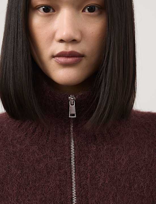 Pull en alpaga avec fermeture à glissière